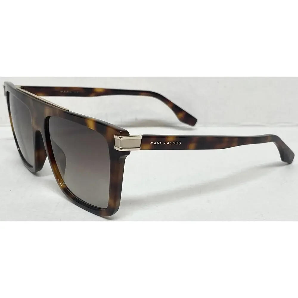 Marc Jacobs MARC 568/S Tortoise Havana Flat-Top Square Sunglasses Brown Gradient